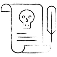 Hand drawn Skull Letter icon
