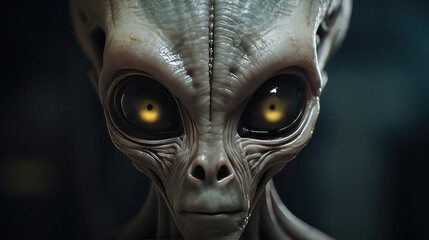 Obraz premium Alien face close up AI generated
