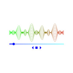 music player sound wave vector icon