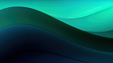Abstract bright motion wavy lines. Dark green black curves gradient. Futuristic and elegant background