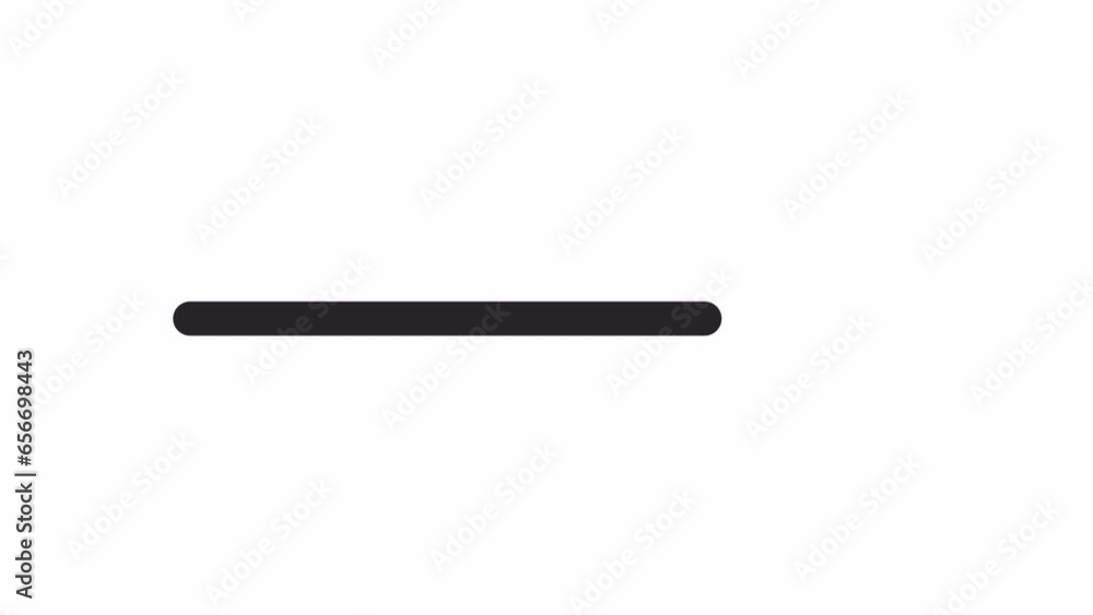 Poster slow moving stripe bw 2d element animation. horizontal progressbar outline flat ui element cartoon 4
