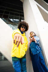 man afro mexican hang out with his young woman friend