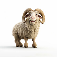 3d sheep render - obrazy, fototapety, plakaty