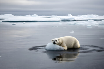 Polar bear (Ursus maritimus) on the pack ice, Svalbard Archipelago, Barents Sea, Arctic