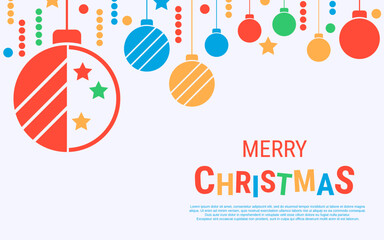 Merry Christmas and Happy New Year flat design style vector illustration. Design for banner, invitation card, horizontal flyer