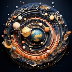  a picture of the solar system with all the planets in it.  generative ai