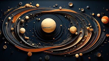  a computer generated image of a planet surrounded by other planets.  generative ai