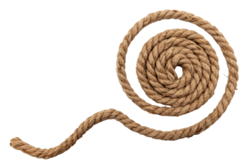 Jute. Twisted linen rope on a white background. Rope