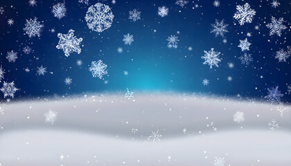 Blue background with snowflakes, Christmas concept. Generative ai