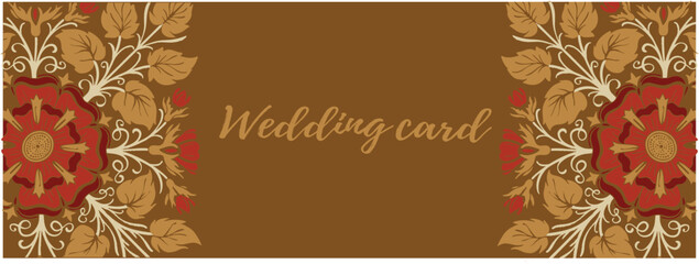 Indian wedding invitation card design. Vector illustration. - obrazy, fototapety, plakaty