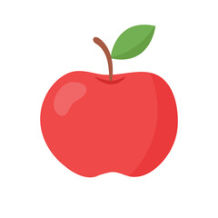 Red apple isolated on white background. Vector illustration
