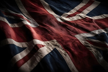 Waving grunge united Kingdom flag, independence day - obrazy, fototapety, plakaty