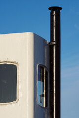 Wheelhouse and chimney of an old ferry on Lake Mjosa. © Øyvind
