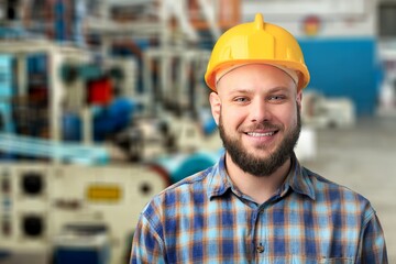 Portrait Professional engineering male in hard hat