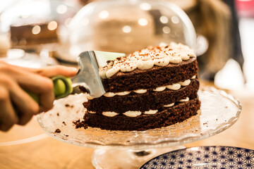 tarta de chocolate con crema de vainilla