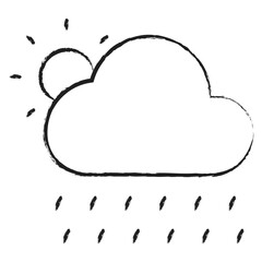 Hand drawn Sun Rainy icon