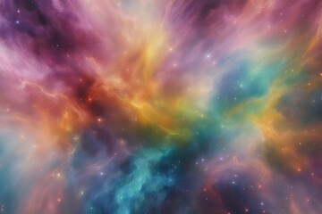 Rainbow and colorful stars in cosmic setting