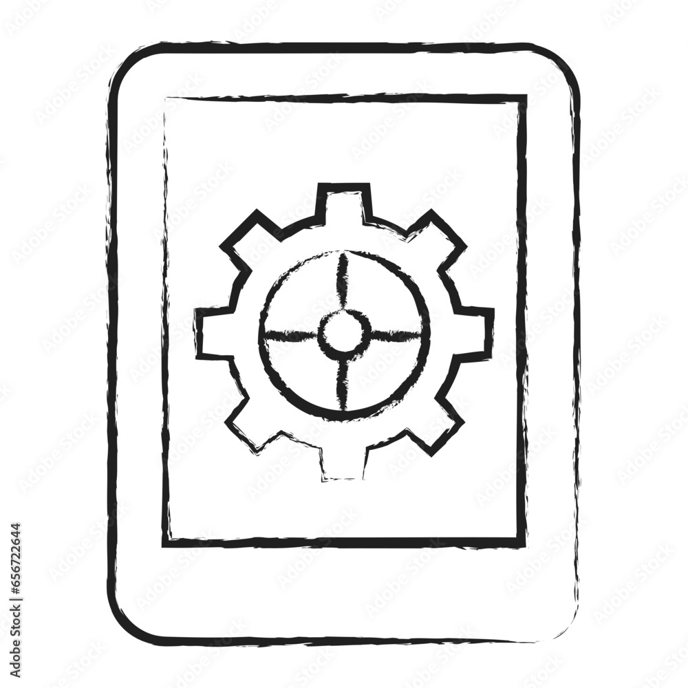 Canvas Prints hand drawn tablet settings icon