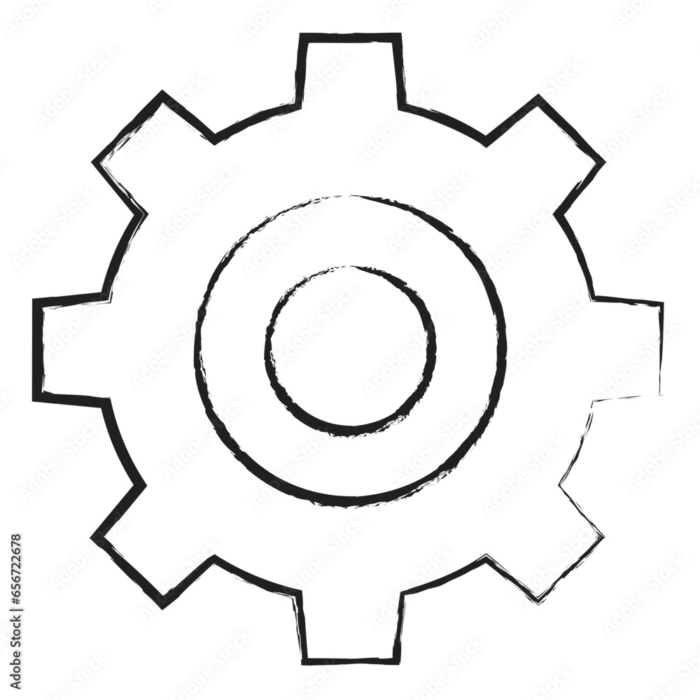 Wall mural Hand drawn Cog icon