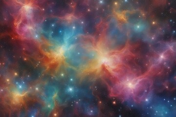 Naklejka premium Full-color spectrum in galactic space setting