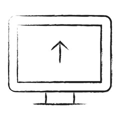 Hand drawn Upload Computer icon
