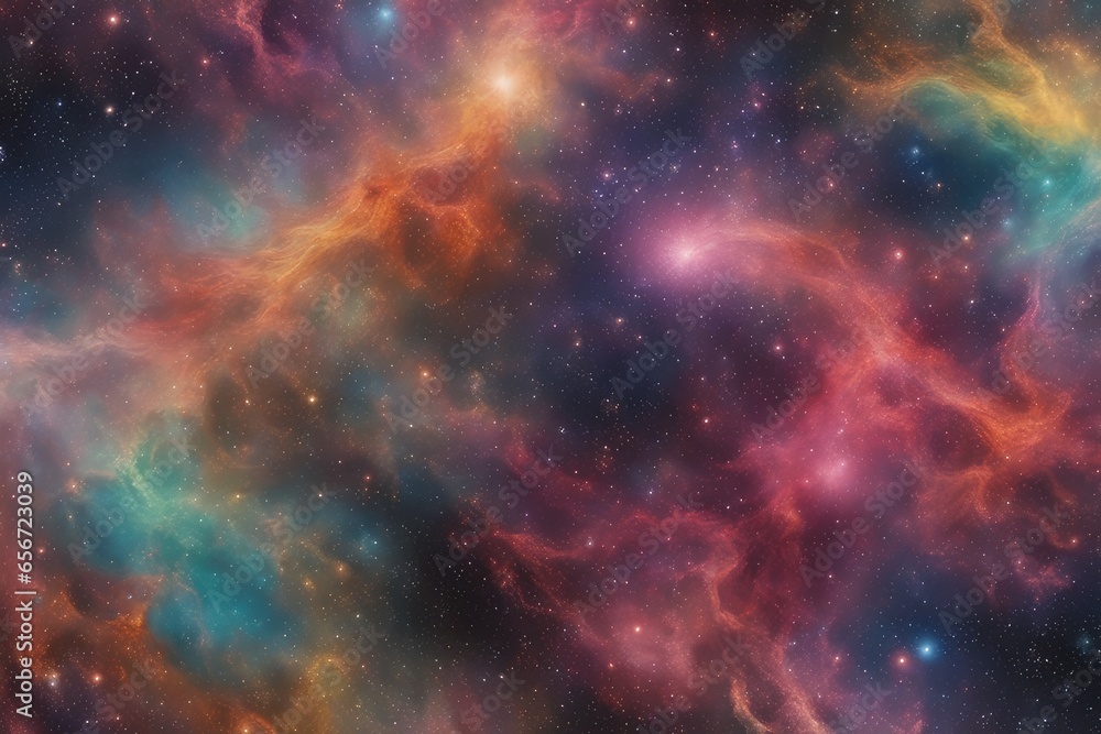 Wall mural vibrant galaxy space with full-color spectrum