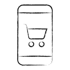 Hand drawn Mobile Phone Cart icon