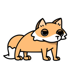 cute fox kitsune cartoon drawing transparent background vector illustration