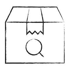Hand drawn Search Delivery box icon