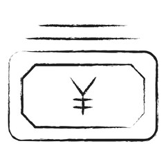 Hand drawn Yen Cash icon