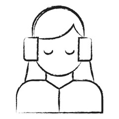 Hand drawn Woman Customer Support icon