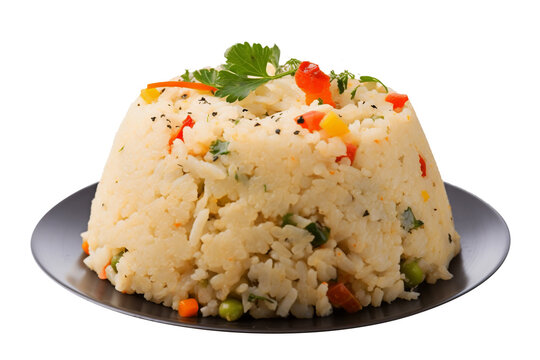 Upma on transparent background. Generative AI.