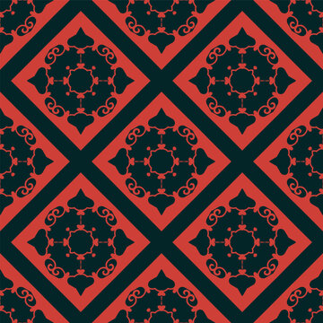 Seamless Asian pattern of the nomads of Central Asia and Kazakhstan, Kyrgyzstan. Nomadic ethnic stamp style. Asian ornaments.	
