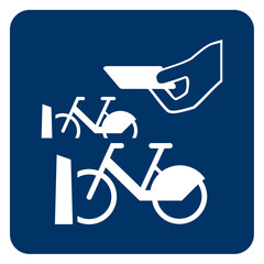 Vector graphic of sign indicating a bicycle rental location