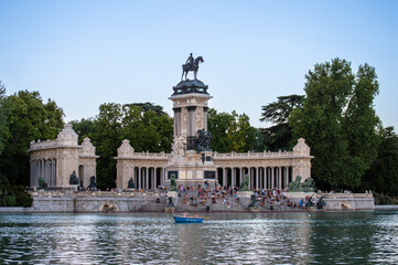 Fototapeta na wymiar Retiro Park or simply El Retiro is one of the largest parks belonged to the Spanish Monarchy until the late 19th century in Madrid in Madrid, Spain