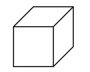 Logo ilustracja graniastosłup figura geometryczna - obrazy, fototapety, plakaty