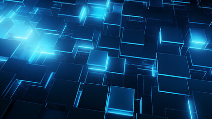 Futuristic lights, blue geometric abstract background