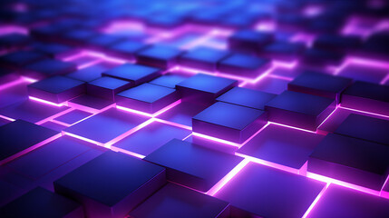 Nightclub dance floor, led lights, pink and blue neon modern abstract background - obrazy, fototapety, plakaty