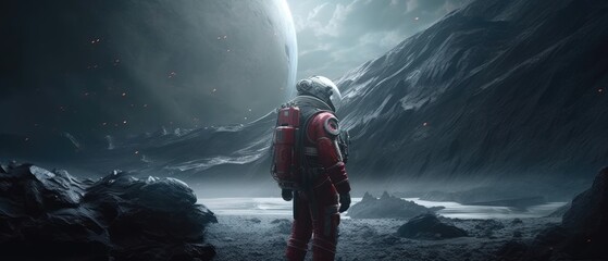 Obraz premium astronaut on the alien planet