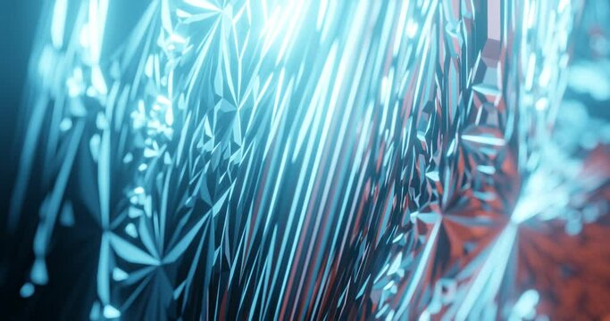 blue and orange fractals, abstract 4k video, 3d rendering
