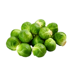 Zelfklevend Fotobehang brussels sprouts isolated on white background, ai generated © PhotoWave