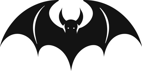 Vector black bat template for bunting and decoration. Vampire animal silhouette isolated on white. Halloween hanging decor