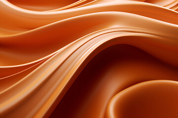 waves of soft melted caramel as background. sweet delicious dessert.