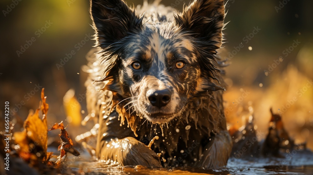 Canvas Prints portrait of a black dog