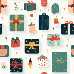 Gifts cartoon repeat pattern background celebration decoration 