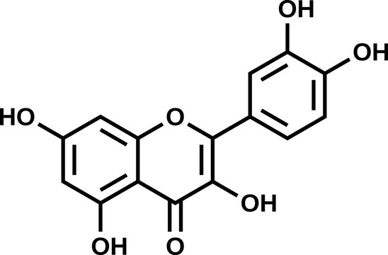 Quercetin structural formula, vector illustration