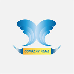 Blue and sky blue creative company logo
