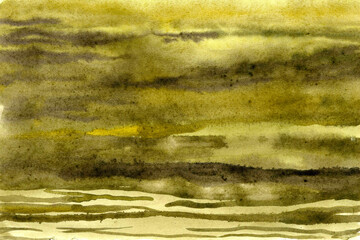 Striped Yellow watercolor background texture