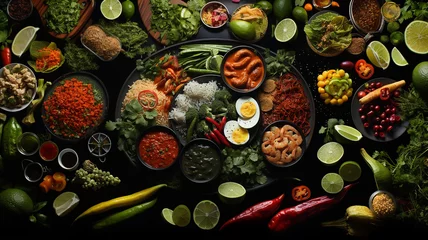 Foto op Canvas Thai food, typical dishes of Thailand © EcoPim-studio