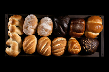 Freshly baked goods, from golden-brown loaves of bread to flaky pastries